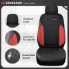 imageCoverado Car Seat Covers Leather Seat Covers Full Set Luxury Car Seat Protectors Grey Driver Seat Covers 5 Seats Universal Fit for Most VehiclesRedBlack