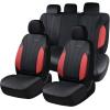imageCoverado Car Seat Covers Leather Seat Covers Full Set Luxury Car Seat Protectors Grey Driver Seat Covers 5 Seats Universal Fit for Most VehiclesRedBlack
