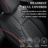 imageCoverado Tundra Seat Covers Front Car Seat Covers Fit for Toyota Tundra 20142021 Faux Leather Seat Cover Protector for Truck Automotive Seat Covers Car Interior AccessoriesBlackampampRedRed Line