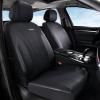 imageCoverado Car Seat Covers Leather Seat Covers Full Set Luxury Car Seat Protectors Grey Driver Seat Covers 5 Seats Universal Fit for Most VehiclesBlack