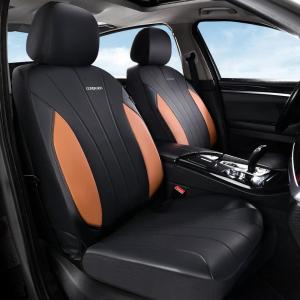 imageCoverado Car Seat Covers Leather Seat Covers Full Set Luxury Car Seat Protectors Grey Driver Seat Covers 5 Seats Universal Fit for Most VehiclesBrownBlack