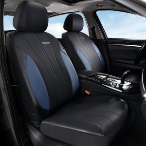 imageCoverado Car Seat Covers Leather Seat Covers Full Set Luxury Car Seat Protectors Grey Driver Seat Covers 5 Seats Universal Fit for Most VehiclesBuleBlack