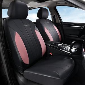 imageCoverado Car Seat Covers Leather Seat Covers Full Set Luxury Car Seat Protectors Grey Driver Seat Covers 5 Seats Universal Fit for Most VehiclesPinkBlack
