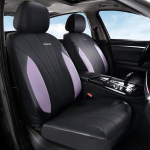 imageCoverado Car Seat Covers Leather Seat Covers Full Set Luxury Car Seat Protectors Grey Driver Seat Covers 5 Seats Universal Fit for Most VehiclesPurpleBlack