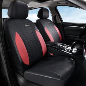 imageCoverado Car Seat Covers Leather Seat Covers Full Set Luxury Car Seat Protectors Grey Driver Seat Covers 5 Seats Universal Fit for Most VehiclesRedBlack
