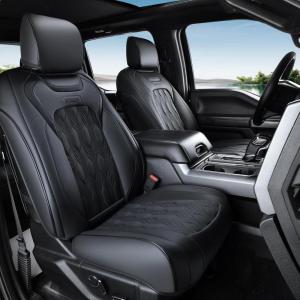 imageCoverado Front Leather Seat Covers for Ford F150 20152025 F250 F350 F450 20172025 Car SUV Pickup Truck Seat Protection BlackBlack