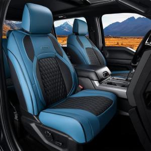 imageCoverado Seat Covers for Jeep Wrangler Waterproof Leather Car Front Seat Cover for Truck Pickup Full Coverage Car Seat Cushion Protector Custom Fit for 20132017 Jeep Wrangler 2Door4DoorBlackBlue