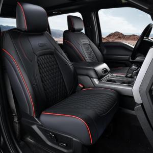 imageCoverado Tundra Seat Covers Front Car Seat Covers Fit for Toyota Tundra 20142021 Faux Leather Seat Cover Protector for Truck Automotive Seat Covers Car Interior AccessoriesBlackampampRedRed Line