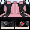 imageCoverado Automotive Seat Covers Full Set Luxury Car Seat Covers Leather Seat Covers Mesh Design Pink Driver Seat Protectors Universal Fit for SUVs Trucks SedansPinkBlack