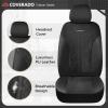 imageCoverado Automotive Seat Covers Full Set Luxury Car Seat Covers Leather Seat Covers Mesh Design Pink Driver Seat Protectors Universal Fit for SUVs Trucks SedansBlack