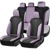 imageCoverado Automotive Seat Covers Full Set Luxury Car Seat Covers Leather Seat Covers Mesh Design Pink Driver Seat Protectors Universal Fit for SUVs Trucks SedanspurpleBlack