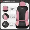 imageCoverado Automotive Seat Covers Full Set Luxury Car Seat Covers Leather Seat Covers Mesh Design Pink Driver Seat Protectors Universal Fit for SUVs Trucks SedansPinkBlack