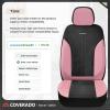 imageCoverado Automotive Seat Covers Full Set Luxury Car Seat Covers Leather Seat Covers Mesh Design Pink Driver Seat Protectors Universal Fit for SUVs Trucks SedansPinkBlack