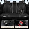 imageCoverado Automotive Seat Covers Full Set Luxury Car Seat Covers Leather Seat Covers Mesh Design Pink Driver Seat Protectors Universal Fit for SUVs Trucks SedansBlack