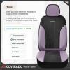 imageCoverado Automotive Seat Covers Full Set Luxury Car Seat Covers Leather Seat Covers Mesh Design Pink Driver Seat Protectors Universal Fit for SUVs Trucks SedanspurpleBlack