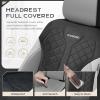 imageCoverado Automotive Seat Covers Full Set Luxury Car Seat Covers Leather Seat Covers Mesh Design Pink Driver Seat Protectors Universal Fit for SUVs Trucks SedansGrayBlack