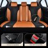 imageCoverado Automotive Seat Covers Full Set Luxury Car Seat Covers Leather Seat Covers Mesh Design Pink Driver Seat Protectors Universal Fit for SUVs Trucks SedansBrownBlack