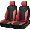 imageCoverado Automotive Seat Covers Full Set Luxury Car Seat Covers Leather Seat Covers Mesh Design Pink Driver Seat Protectors Universal Fit for SUVs Trucks SedansRedBlack