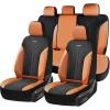 imageCoverado Automotive Seat Covers Full Set Luxury Car Seat Covers Leather Seat Covers Mesh Design Pink Driver Seat Protectors Universal Fit for SUVs Trucks SedansBrownBlack