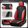 imageCoverado Automotive Seat Covers Full Set Luxury Car Seat Covers Leather Seat Covers Mesh Design Pink Driver Seat Protectors Universal Fit for SUVs Trucks SedansRedBlack