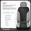 imageCoverado Automotive Seat Covers Full Set Luxury Car Seat Covers Leather Seat Covers Mesh Design Pink Driver Seat Protectors Universal Fit for SUVs Trucks SedansGrayBlack