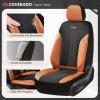 imageCoverado Automotive Seat Covers Full Set Luxury Car Seat Covers Leather Seat Covers Mesh Design Pink Driver Seat Protectors Universal Fit for SUVs Trucks SedansBrownBlack