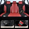 imageCoverado Automotive Seat Covers Full Set Luxury Car Seat Covers Leather Seat Covers Mesh Design Pink Driver Seat Protectors Universal Fit for SUVs Trucks SedansRedBlack