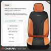 imageCoverado Automotive Seat Covers Full Set Luxury Car Seat Covers Leather Seat Covers Mesh Design Pink Driver Seat Protectors Universal Fit for SUVs Trucks SedansBrownBlack
