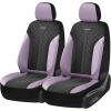 imageCoverado Automotive Seat Covers Full Set Luxury Car Seat Covers Leather Seat Covers Mesh Design Pink Driver Seat Protectors Universal Fit for SUVs Trucks SedanspurpleBlack