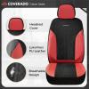 imageCoverado Automotive Seat Covers Full Set Luxury Car Seat Covers Leather Seat Covers Mesh Design Pink Driver Seat Protectors Universal Fit for SUVs Trucks SedansRedBlack