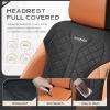 imageCoverado Automotive Seat Covers Full Set Luxury Car Seat Covers Leather Seat Covers Mesh Design Pink Driver Seat Protectors Universal Fit for SUVs Trucks SedansBrownBlack