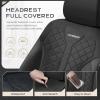 imageCoverado Automotive Seat Covers Full Set Luxury Car Seat Covers Leather Seat Covers Mesh Design Pink Driver Seat Protectors Universal Fit for SUVs Trucks SedansBlack