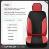 imageCoverado Automotive Seat Covers Full Set Luxury Car Seat Covers Leather Seat Covers Mesh Design Pink Driver Seat Protectors Universal Fit for SUVs Trucks SedansRedBlack