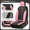imageCoverado Automotive Seat Covers Full Set Luxury Car Seat Covers Leather Seat Covers Mesh Design Pink Driver Seat Protectors Universal Fit for SUVs Trucks SedansPinkBlack