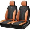 imageCoverado Automotive Seat Covers Full Set Luxury Car Seat Covers Leather Seat Covers Mesh Design Pink Driver Seat Protectors Universal Fit for SUVs Trucks SedansBrownBlack