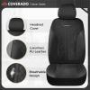 imageCoverado Automotive Seat Covers Full Set Luxury Car Seat Covers Leather Seat Covers Mesh Design Pink Driver Seat Protectors Universal Fit for SUVs Trucks SedansBlack