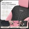 imageCoverado Automotive Seat Covers Full Set Luxury Car Seat Covers Leather Seat Covers Mesh Design Pink Driver Seat Protectors Universal Fit for SUVs Trucks SedansPinkBlack