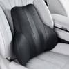 imageCoverado Car Headrest Pillow Ergonomic Memory Foam Car Neck Pillow for Driving Seat with Adjustable Strap Soft PU Leather Breathable Removable Cover Neck Support for Neck Pain ReliefBk