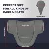 imageCoverado Car Headrest Pillow Ergonomic Memory Foam Car Neck Pillow for Driving Seat with Adjustable Strap Soft PU Leather Breathable Removable Cover Neck Support for Neck Pain ReliefGray