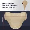 imageCoverado Car Headrest Pillow Ergonomic Memory Foam Car Neck Pillow for Driving Seat with Adjustable Strap Soft PU Leather Breathable Removable Cover Neck Support for Neck Pain ReliefBeige