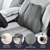 imageCoverado Car Headrest Pillow Ergonomic Memory Foam Car Neck Pillow for Driving Seat with Adjustable Strap Soft PU Leather Breathable Removable Cover Neck Support for Neck Pain ReliefGray