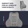 imageCoverado Car Headrest Pillow Ergonomic Memory Foam Car Neck Pillow for Driving Seat with Adjustable Strap Soft PU Leather Breathable Removable Cover Neck Support for Neck Pain ReliefGray