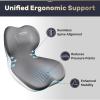 imageCoverado Seat Cushion and Lumbar Support Pillow One Piece for Car Office Chair Ergonomic Memory Foam Desk Chair Cushion Back Support Pillow Sciatica ampamp Back ampamp Tailbone Pain Relief CushionGray1 Seat Cushion Lumbar Supportgray1