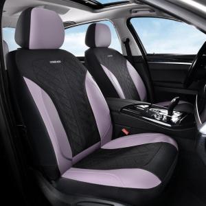 imageCoverado Automotive Seat Covers Full Set Luxury Car Seat Covers Leather Seat Covers Mesh Design Pink Driver Seat Protectors Universal Fit for SUVs Trucks SedanspurpleBlack