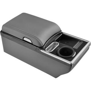 imageCoverado Center Console Universal Bench Seat Center Console Truck Back Seat Car Organizer with Cup Holder Rear Central Car Armrest Box with Storage BeigeGray