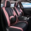 imageCoverado Seat Covers Car Seat Covers Front Seats Nappa Leather Seat Covers for Cars Waterproof Car Seat Protector with Lumbar Support Front Seat Covers Universal Fit for Most Cars BlackampampPink