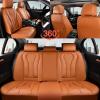 imageCoverado Car Seat Covers Leather Seat Covers Full Set Beige Seat Covers Car Seat Cushion Driver Car Seat Covers Waterproof Car Seat Protector Fit for Most CarsBrown