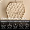 imageCoverado Car Seat Covers Leather Seat Covers Full Set Beige Seat Covers Car Seat Cushion Driver Car Seat Covers Waterproof Car Seat Protector Fit for Most CarsBeige
