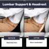 imageCoverado Seat Cushion and Lumbar Support Pillow One Piece for Car Office Chair Ergonomic Memory Foam Desk Chair Cushion Back Support Pillow Sciatica ampamp Back ampamp Tailbone Pain Relief CushionBlackLumbar Support  Headrestbeige