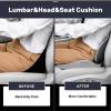 imageCoverado Seat Cushion and Lumbar Support Pillow One Piece for Car Office Chair Ergonomic Memory Foam Desk Chair Cushion Back Support Pillow Sciatica ampamp Back ampamp Tailbone Pain Relief CushionBlackSeat Cushion 3in1gray